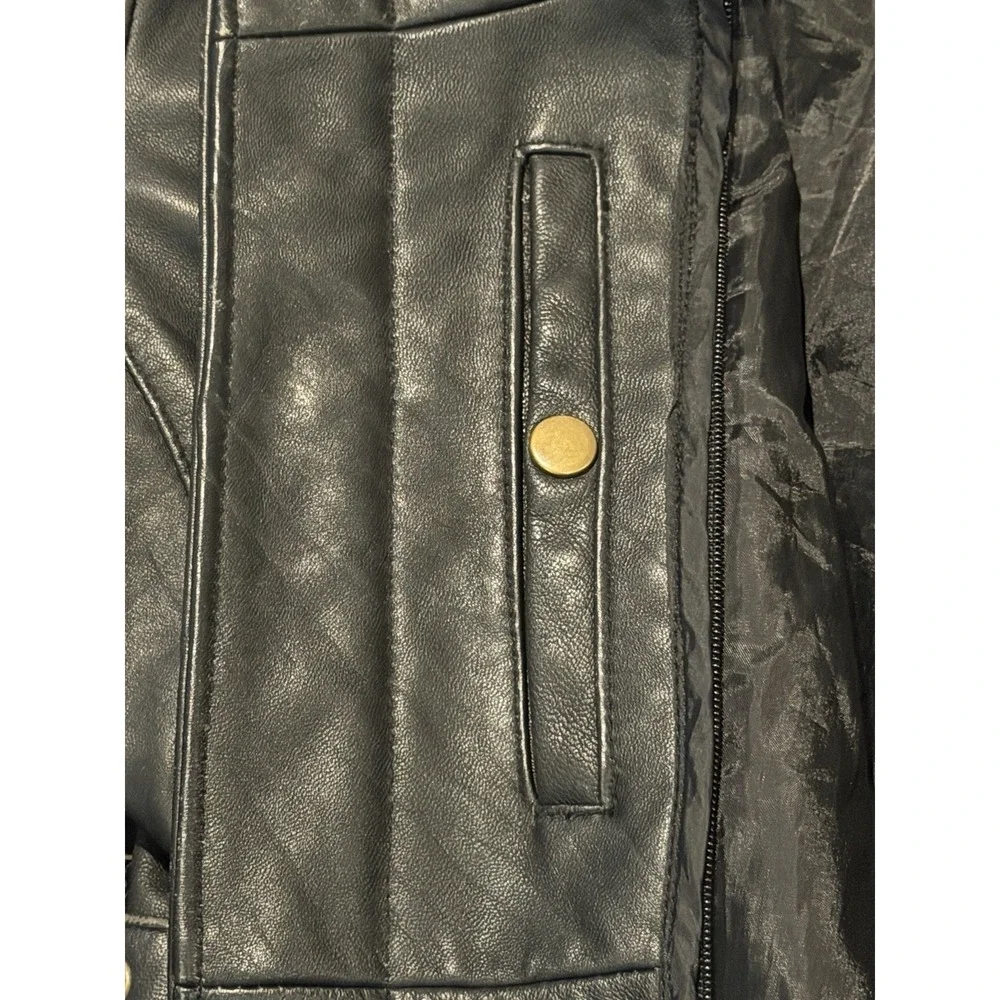 Budweiser Vintage Black Leather Embroidered Jacket Mens XL